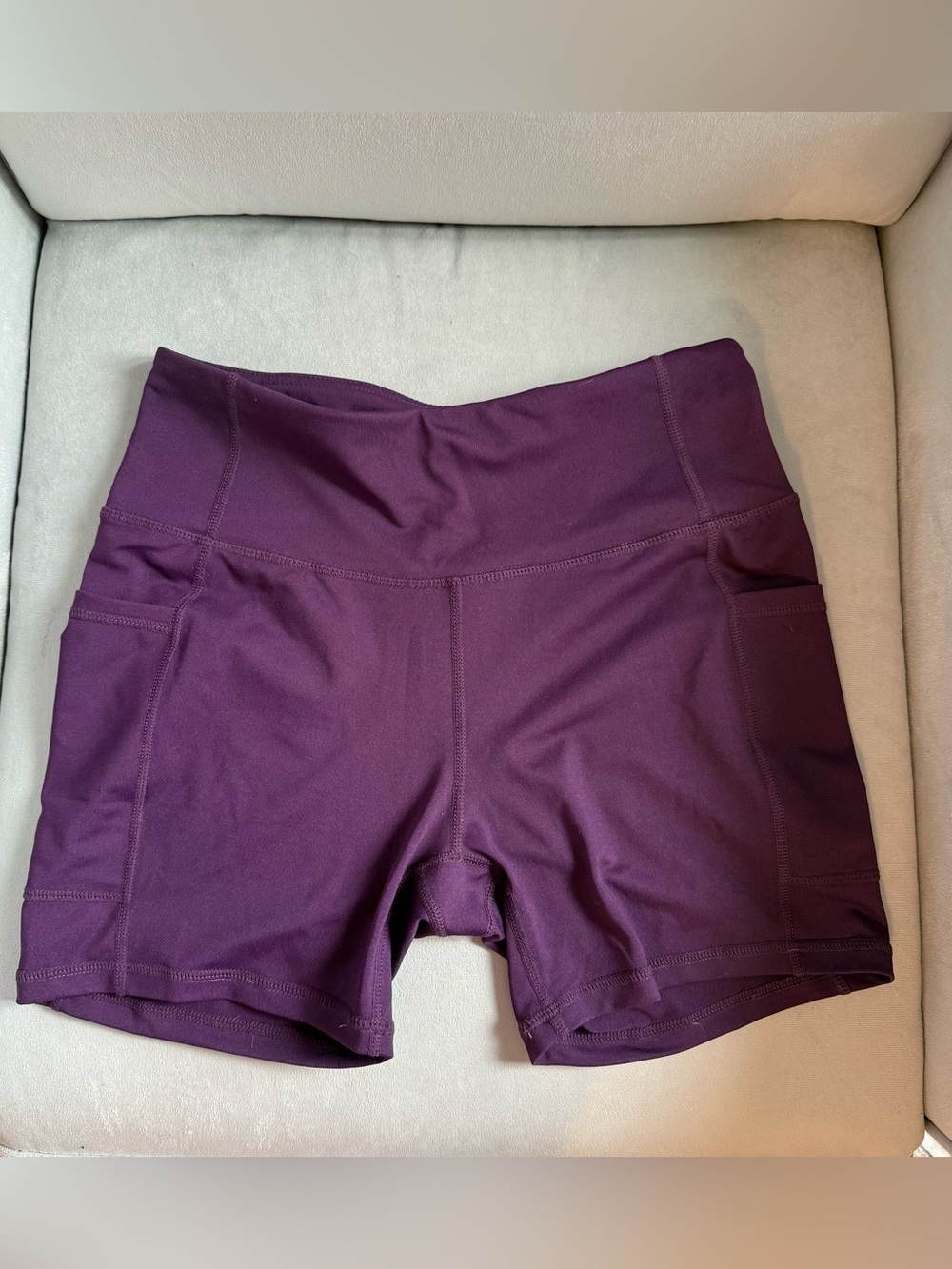 Baleaf Plum High-Rise Bike Shorts with Side Pockets